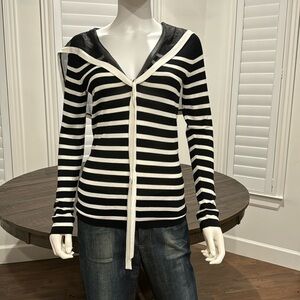 Jean Paul Gaultier made in Italy black and white medium long sleeve shirt